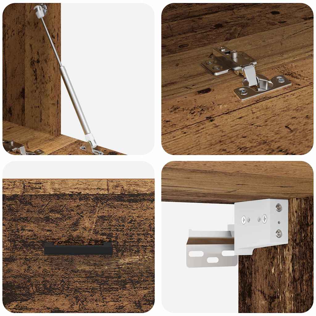 Wandkast Wandgemonteerd Oudhout 60 x 36,5 x 35 cm Bewerkt hout is nu te koop bij PeponiXL, paradijselijk wonen!