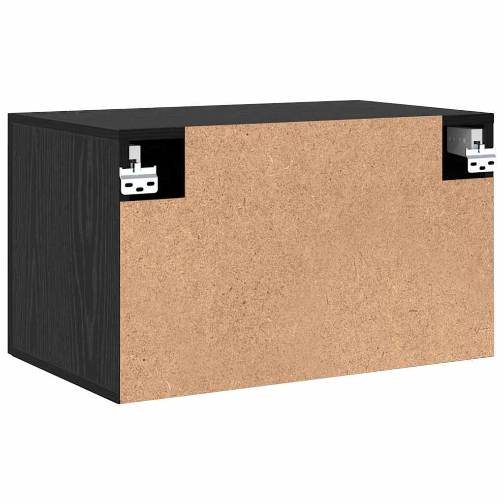Wandkast Zwart Eiken 60 x 36,5 x 35 cm Bewerkt hout is nu te koop bij PeponiXL, paradijselijk wonen!