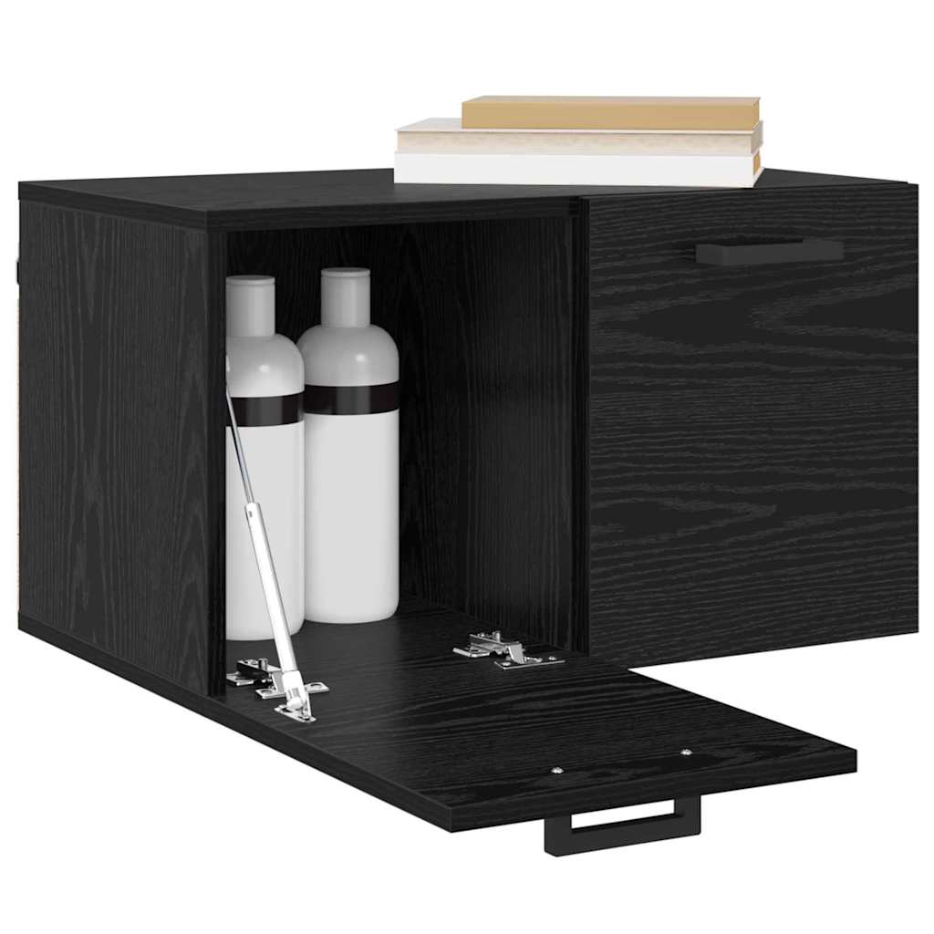 Wandkast Zwart Eiken 60 x 36,5 x 35 cm Bewerkt hout is nu te koop bij PeponiXL, paradijselijk wonen!