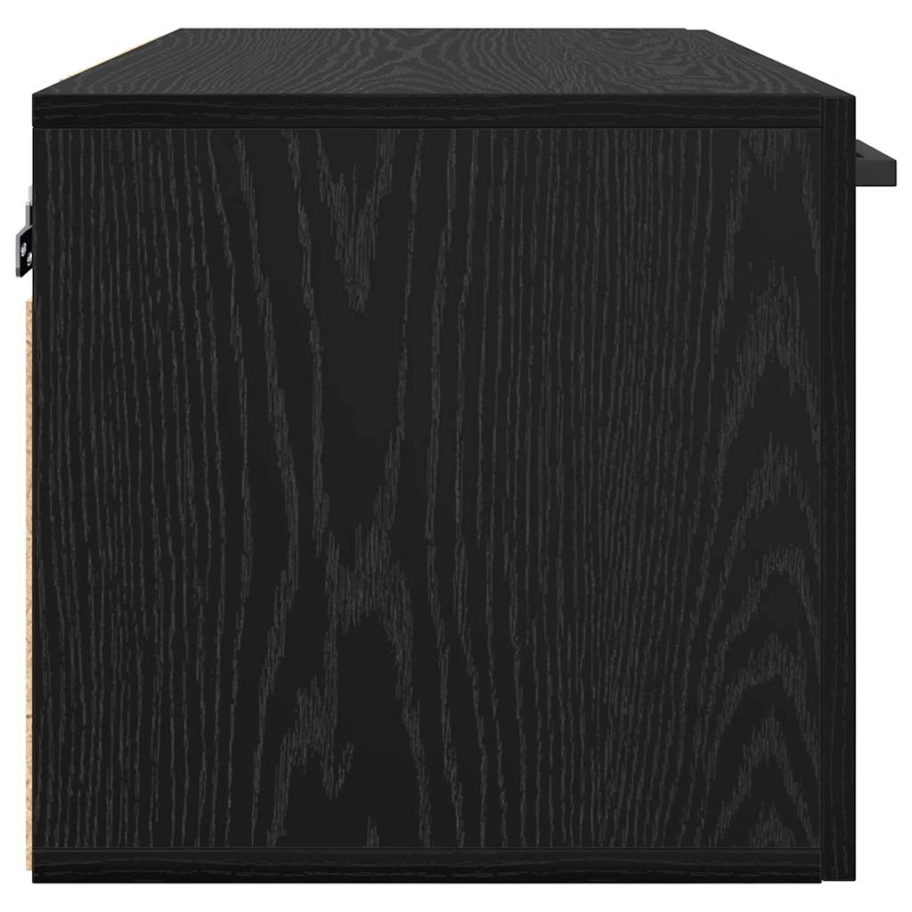 Wandkast Zwart Eiken 60 x 36,5 x 35 cm Bewerkt hout is nu te koop bij PeponiXL, paradijselijk wonen!