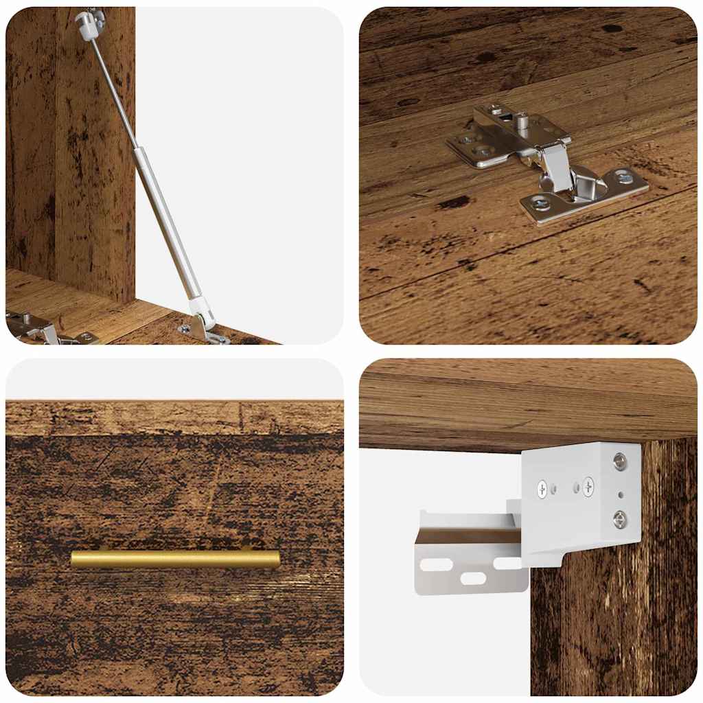 Wandkast Wandgemonteerd Oud hout 80 x 36.5 x 35 cm Bewerkt hout is nu te koop bij PeponiXL, paradijselijk wonen!
