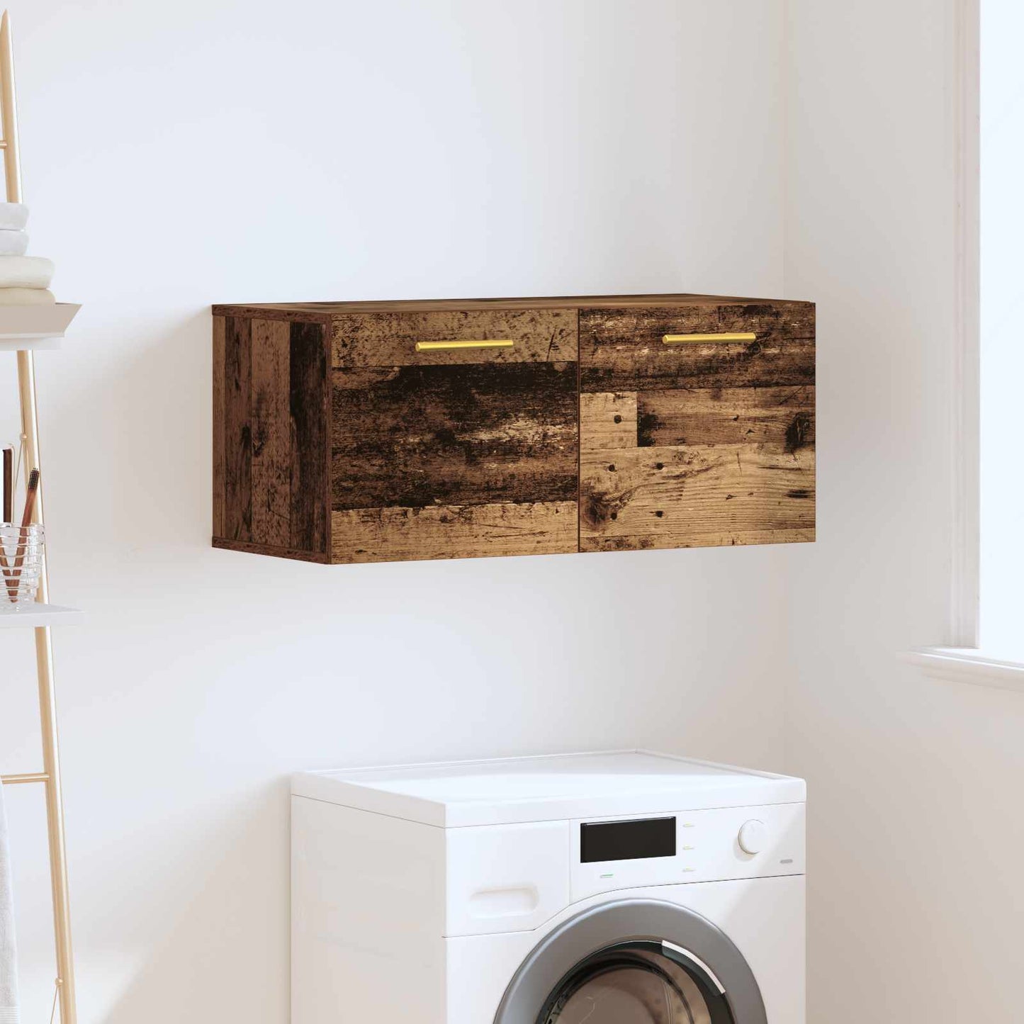 Wandkast Wandgemonteerd Oud hout 80 x 36.5 x 35 cm Bewerkt hout is nu te koop bij PeponiXL, paradijselijk wonen!