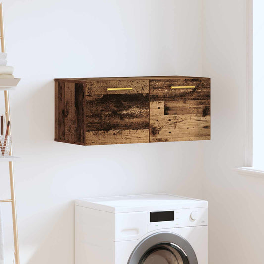 Wandkast Wandgemonteerd Oud hout 80 x 36.5 x 35 cm Bewerkt hout is nu te koop bij PeponiXL, paradijselijk wonen!