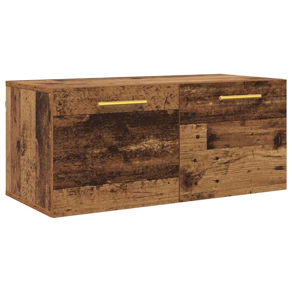 Wandkast Wandgemonteerd Oud hout 80 x 36.5 x 35 cm Bewerkt hout is nu te koop bij PeponiXL, paradijselijk wonen!