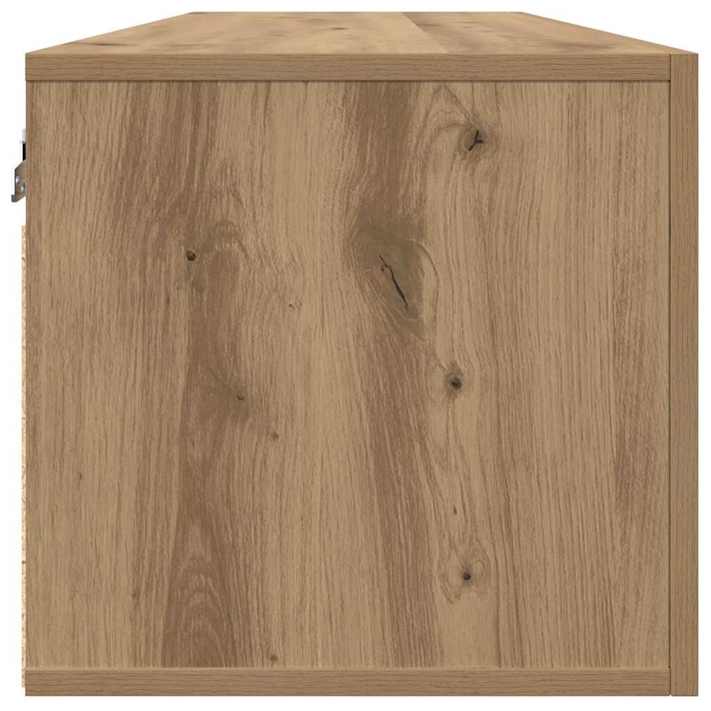 Wandkast artisanaal eikenkleurig 80 x 36.5 x 35 cm Bewerkt hout is nu te koop bij PeponiXL, paradijselijk wonen!