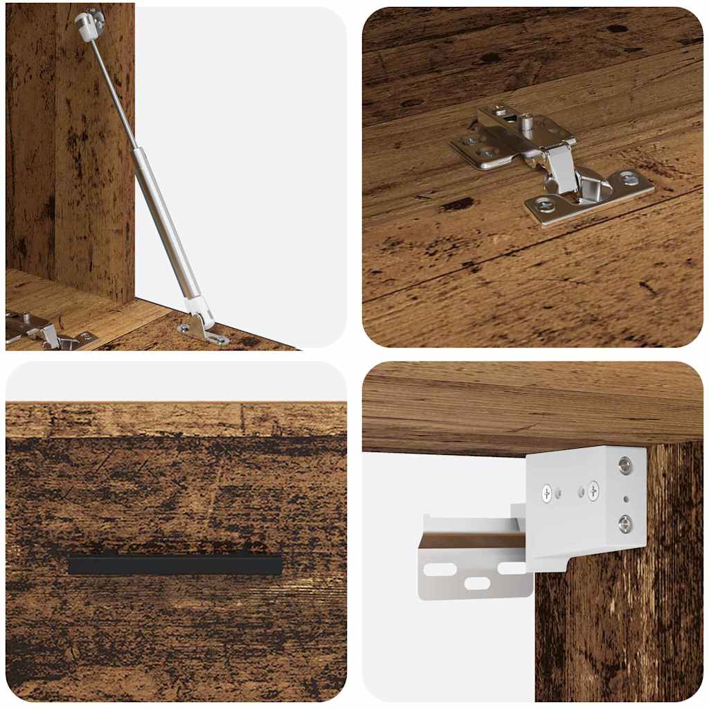 Wandkast Wandgemonteerd Oud hout 80 x 36.5 x 35 cm Bewerkt hout is nu te koop bij PeponiXL, paradijselijk wonen!
