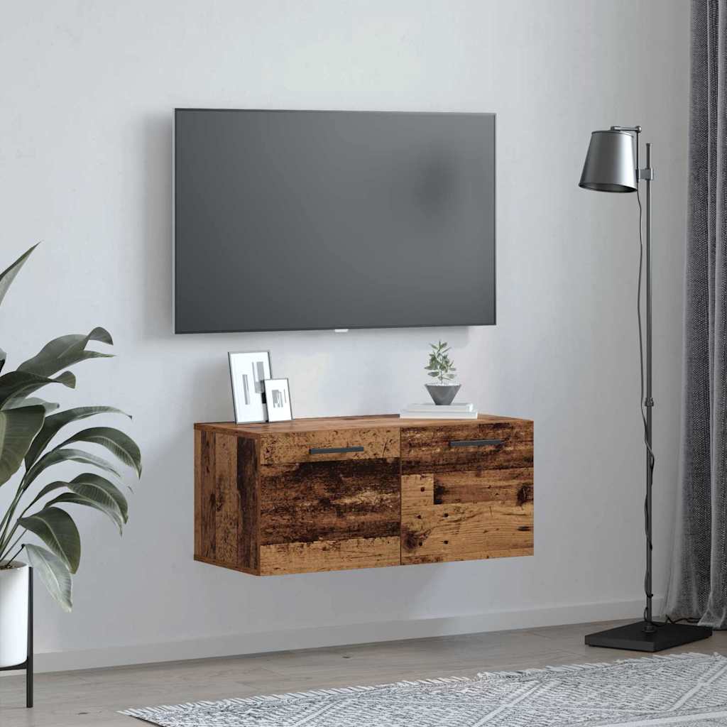 Wandkast Wandgemonteerd Oud hout 80 x 36.5 x 35 cm Bewerkt hout is nu te koop bij PeponiXL, paradijselijk wonen!