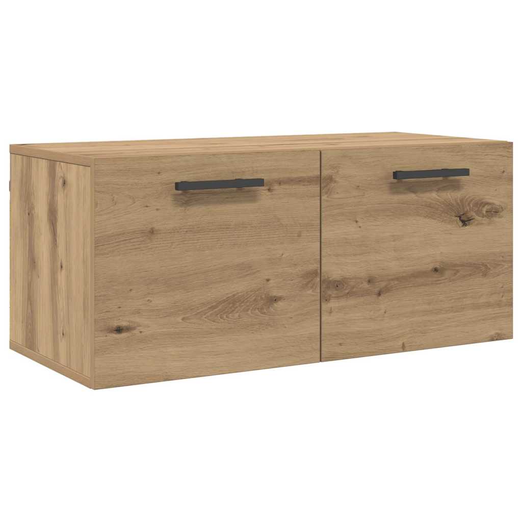 Wandkast artisanaal eikenkleurig 80 x 36.5 x 35 cm Bewerkt hout is nu te koop bij PeponiXL, paradijselijk wonen!
