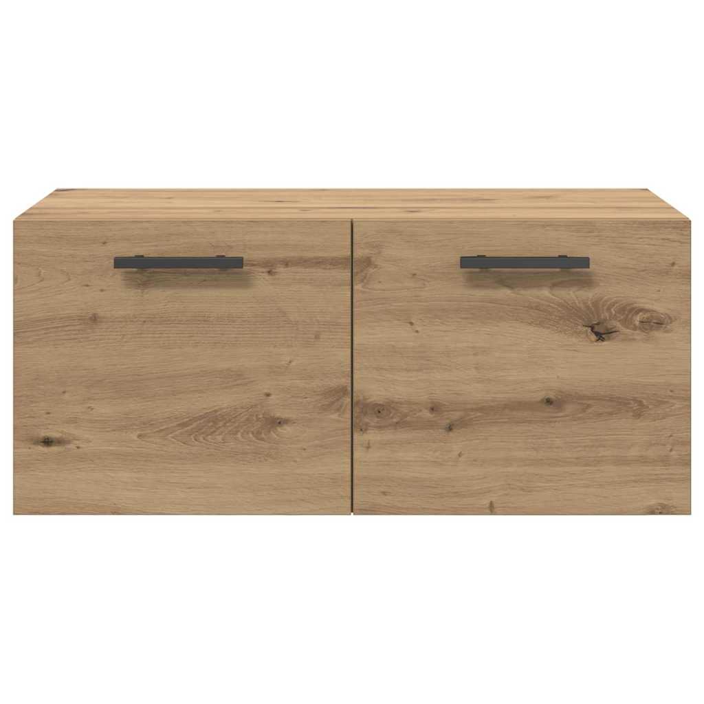 Wandkast artisanaal eikenkleurig 80 x 36.5 x 35 cm Bewerkt hout is nu te koop bij PeponiXL, paradijselijk wonen!