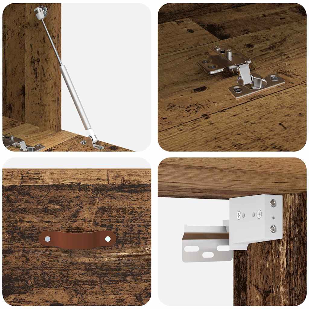 Wandkast Wandgemonteerd Oudhout 100 x 36,5 x 35 cm Bewerkt hout is nu te koop bij PeponiXL, paradijselijk wonen!