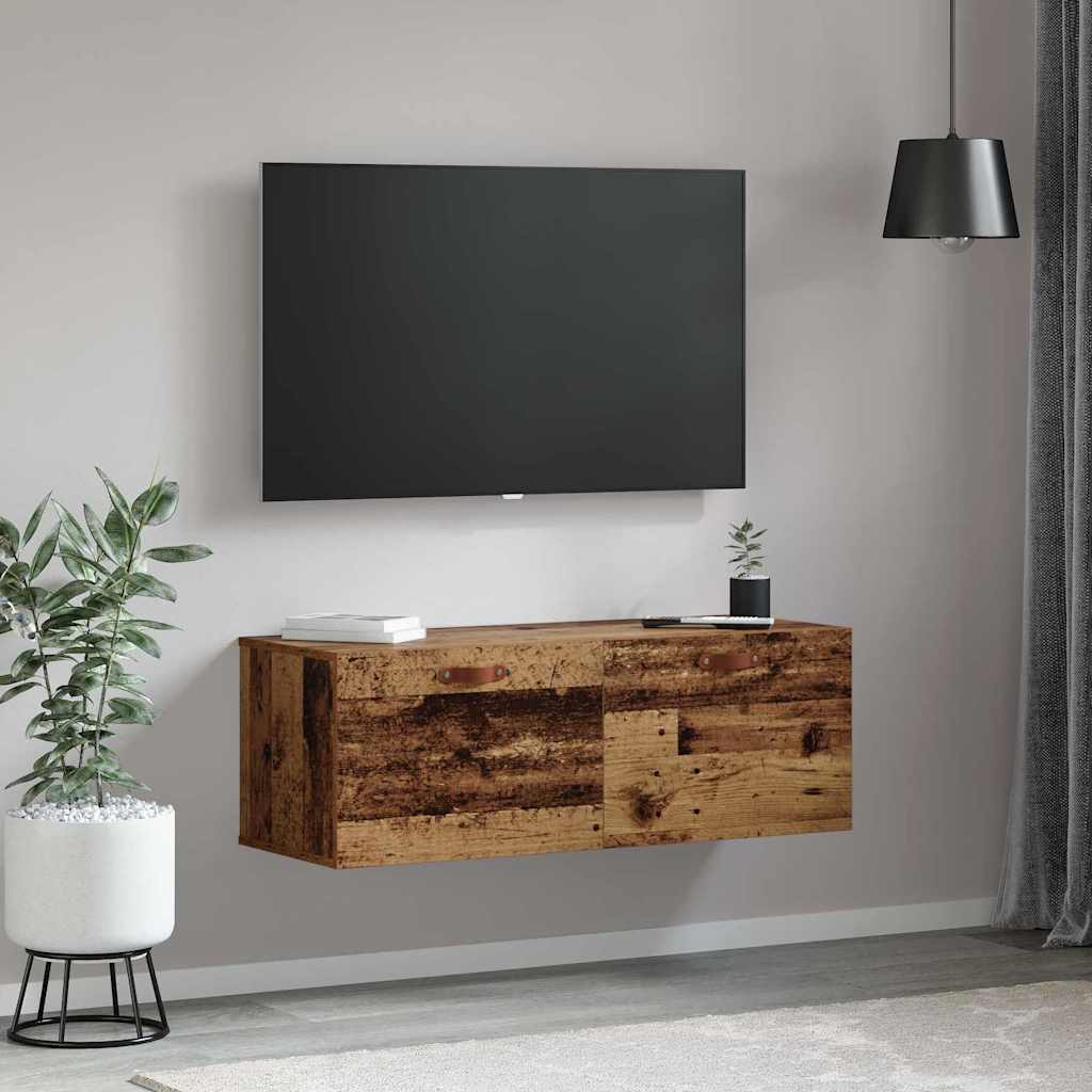 Wandkast Wandgemonteerd Oudhout 100 x 36,5 x 35 cm Bewerkt hout is nu te koop bij PeponiXL, paradijselijk wonen!