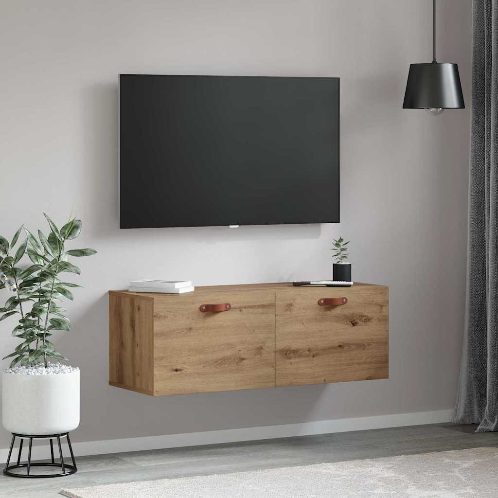 Wandkast Artisan Eiken 100 x 36,5 x 35 cm Bewerkt hout is nu te koop bij PeponiXL, paradijselijk wonen!