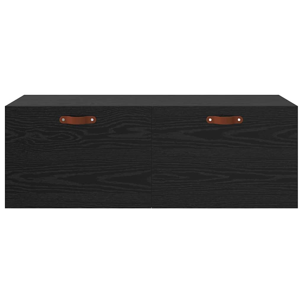 Wandkast Zwart Eiken 100 x 36,5 x 35 cm Bewerkt hout is nu te koop bij PeponiXL, paradijselijk wonen!