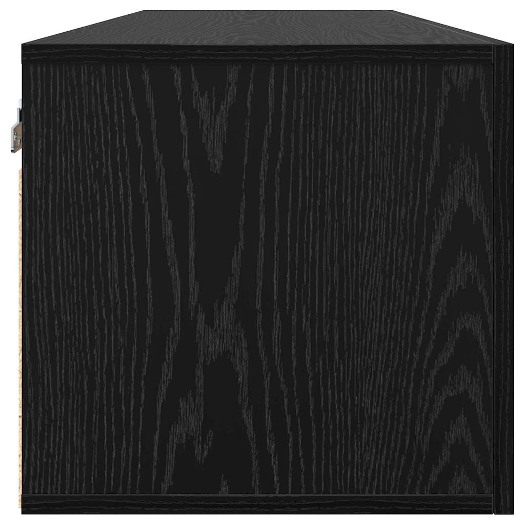 Wandkast Zwart Eiken 100 x 36,5 x 35 cm Bewerkt hout is nu te koop bij PeponiXL, paradijselijk wonen!