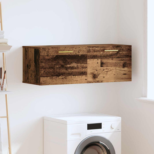 Wandkast Oud hout 100 x 36.5 x 35 cm Bewerkt hout is nu te koop bij PeponiXL, paradijselijk wonen!