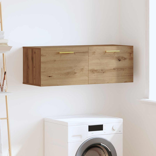 Wandkast artisanaal eikenkleurig 100 x 36.5 x 35 cm is nu te koop bij PeponiXL, paradijselijk wonen!