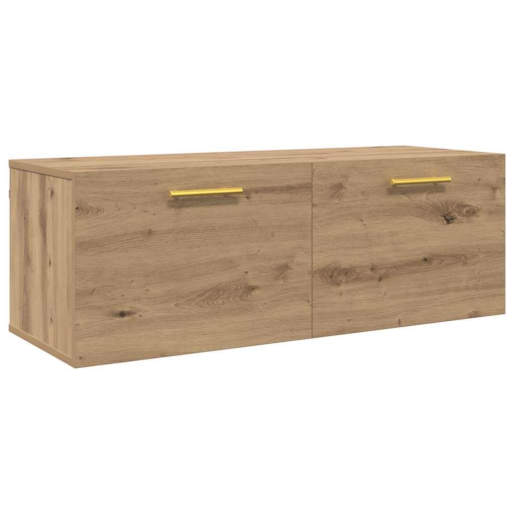 Wandkast artisanaal eikenkleurig 100 x 36.5 x 35 cm is nu te koop bij PeponiXL, paradijselijk wonen!