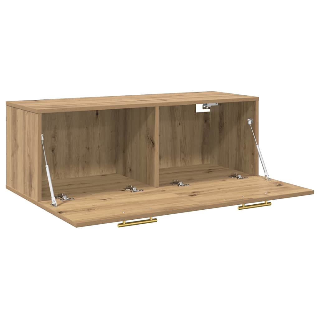 Wandkast artisanaal eikenkleurig 100 x 36.5 x 35 cm is nu te koop bij PeponiXL, paradijselijk wonen!