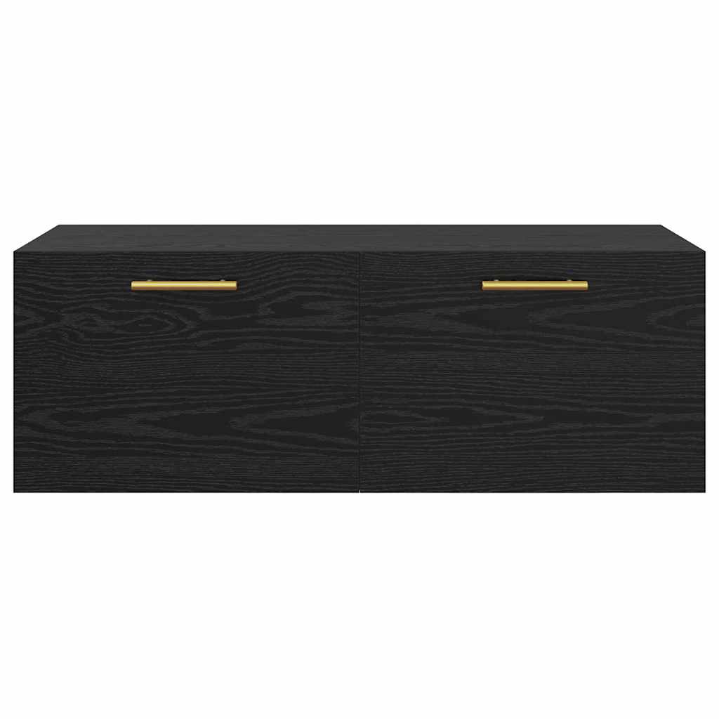 Wandkast Zwart eiken 100 x 36.5 x 35 cm Bewerkt hout is nu te koop bij PeponiXL, paradijselijk wonen!