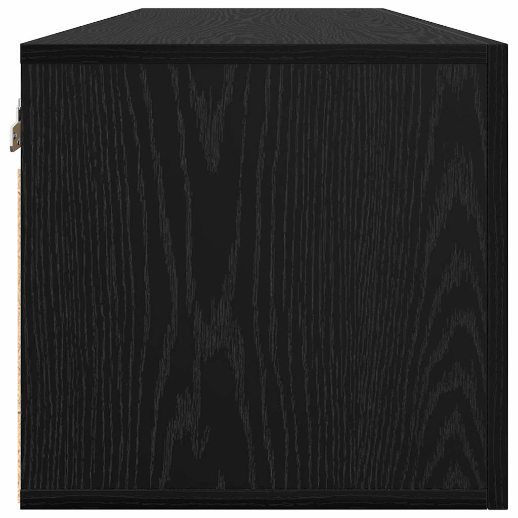 Wandkast Zwart eiken 100 x 36.5 x 35 cm Bewerkt hout is nu te koop bij PeponiXL, paradijselijk wonen!