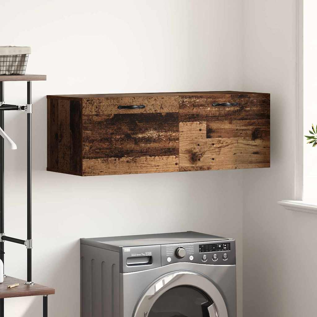 Wandkast Wandgemonteerd Oudhout 100 x 36,5 x 35 cm Bewerkt hout is nu te koop bij PeponiXL, paradijselijk wonen!