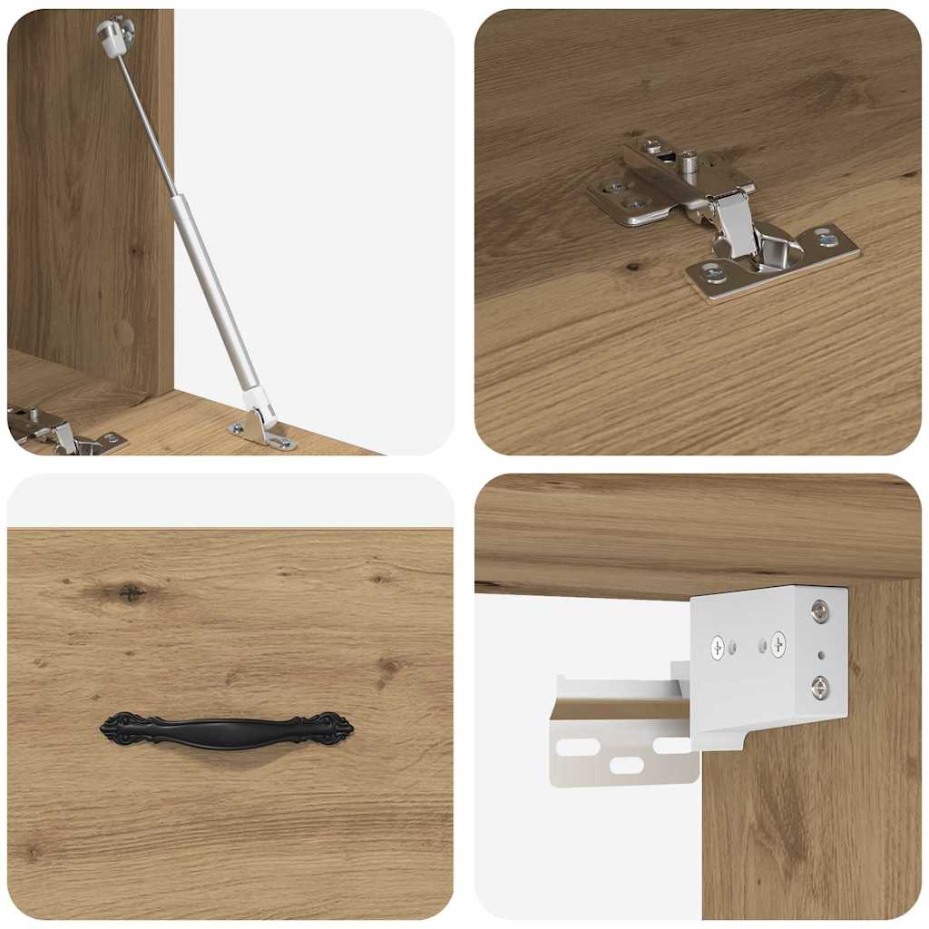 Wandkast Artisan Eiken 100 x 36,5 x 35 cm Bewerkt hout is nu te koop bij PeponiXL, paradijselijk wonen!