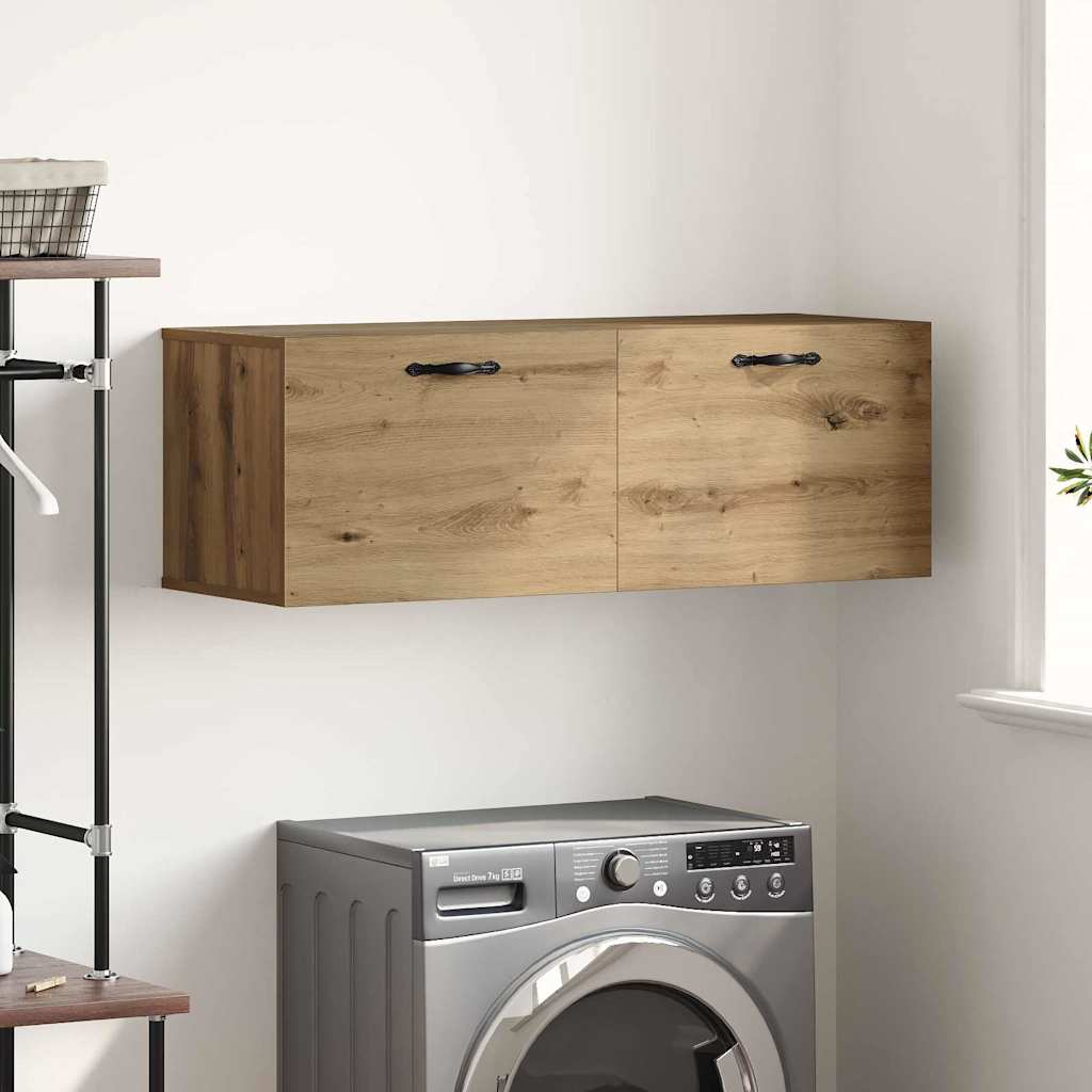 Wandkast Artisan Eiken 100 x 36,5 x 35 cm Bewerkt hout is nu te koop bij PeponiXL, paradijselijk wonen!