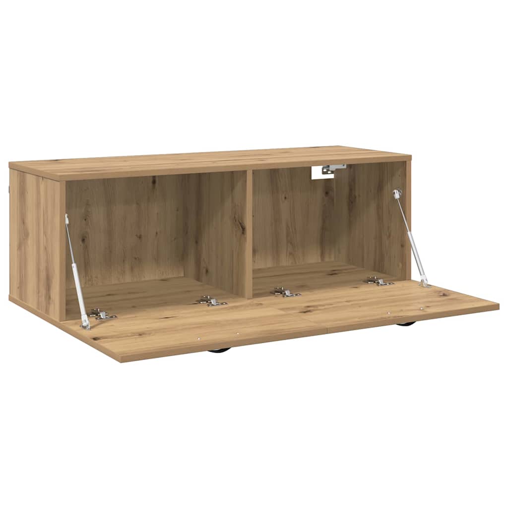 Wandkast Artisan Eiken 100 x 36,5 x 35 cm Bewerkt hout is nu te koop bij PeponiXL, paradijselijk wonen!