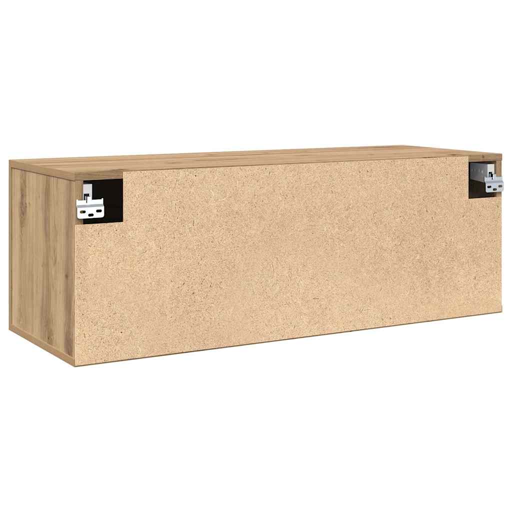 Wandkast Artisan Eiken 100 x 36,5 x 35 cm Bewerkt hout is nu te koop bij PeponiXL, paradijselijk wonen!