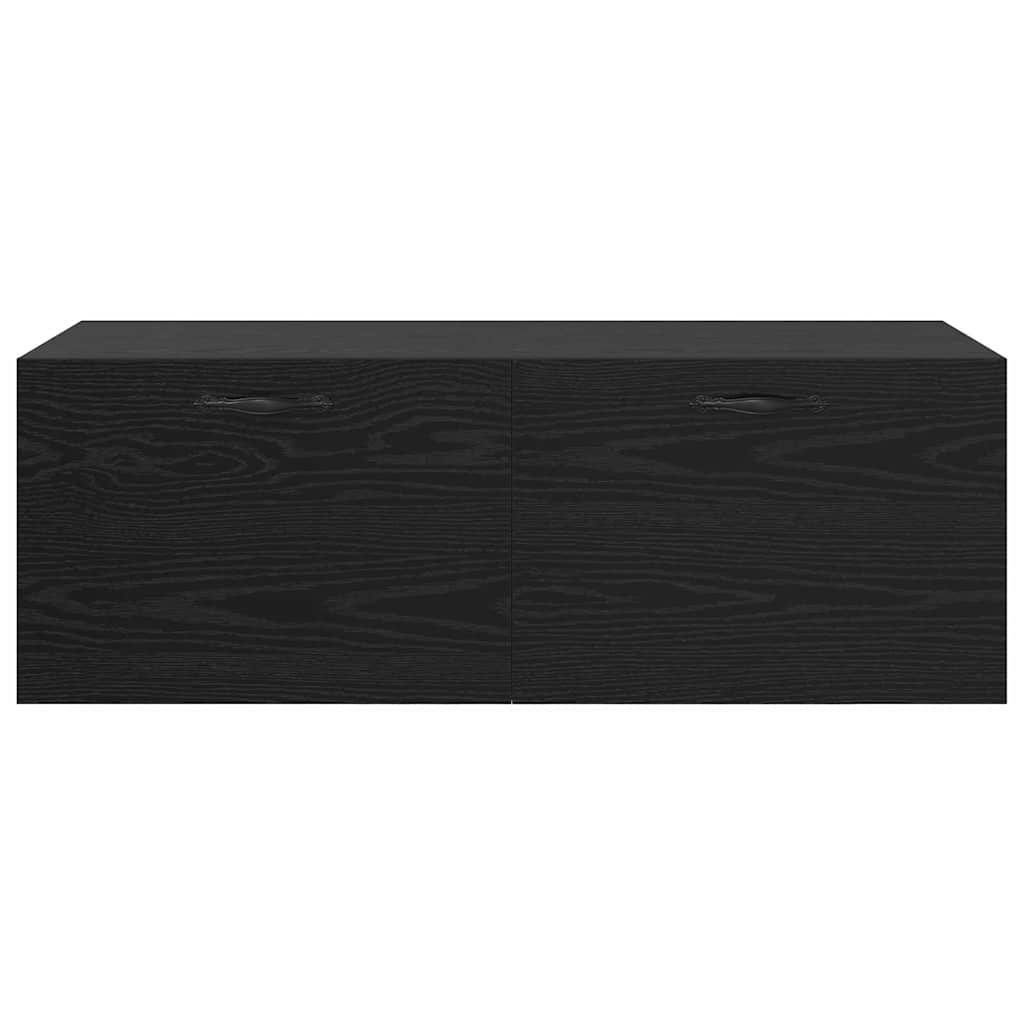 Wandkast Zwart Eiken 100 x 36,5 x 35 cm Bewerkt hout is nu te koop bij PeponiXL, paradijselijk wonen!