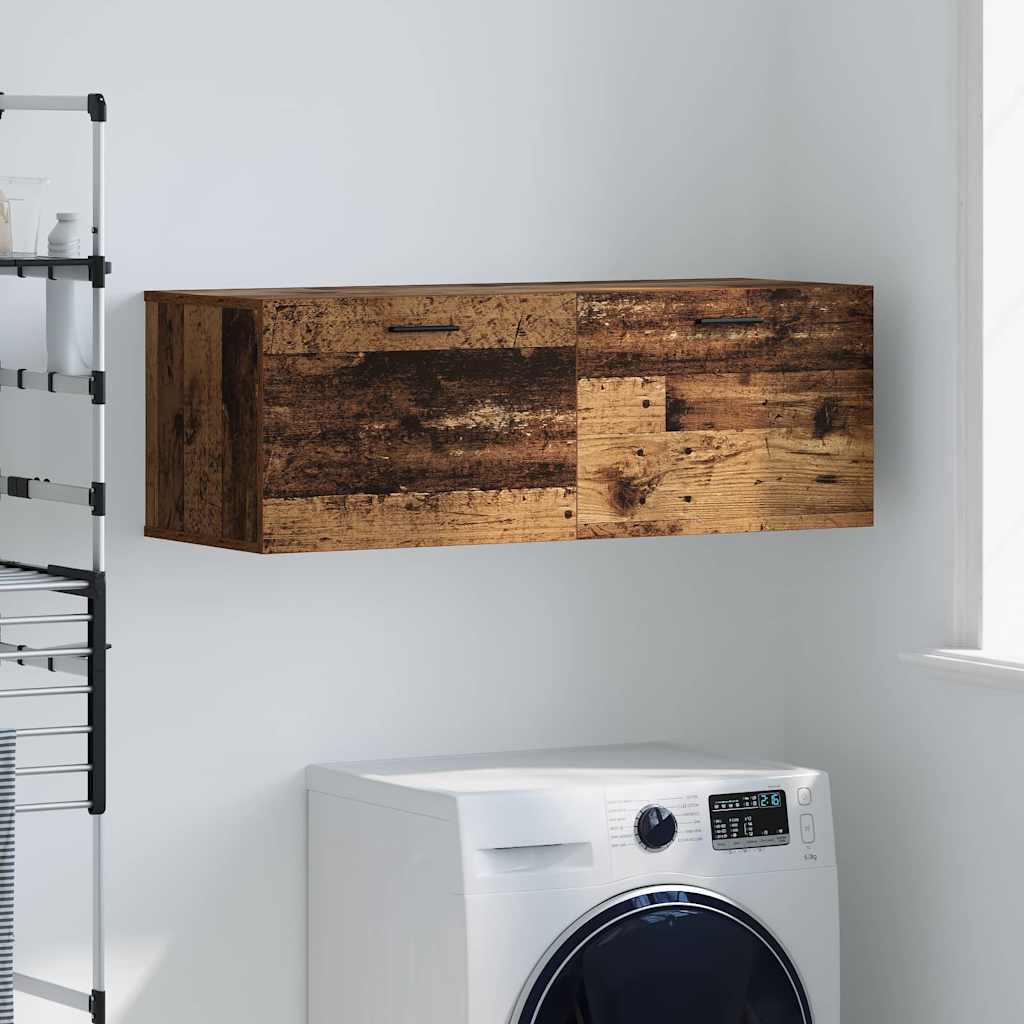 Wandkast Wandgemonteerd Oudhout 100 x 36,5 x 35 cm Bewerkt hout is nu te koop bij PeponiXL, paradijselijk wonen!