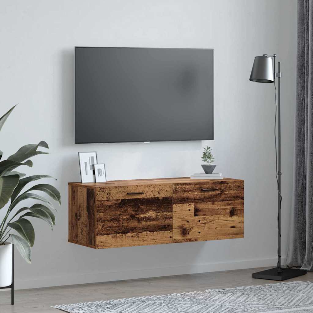Wandkast Wandgemonteerd Oudhout 100 x 36,5 x 35 cm Bewerkt hout is nu te koop bij PeponiXL, paradijselijk wonen!