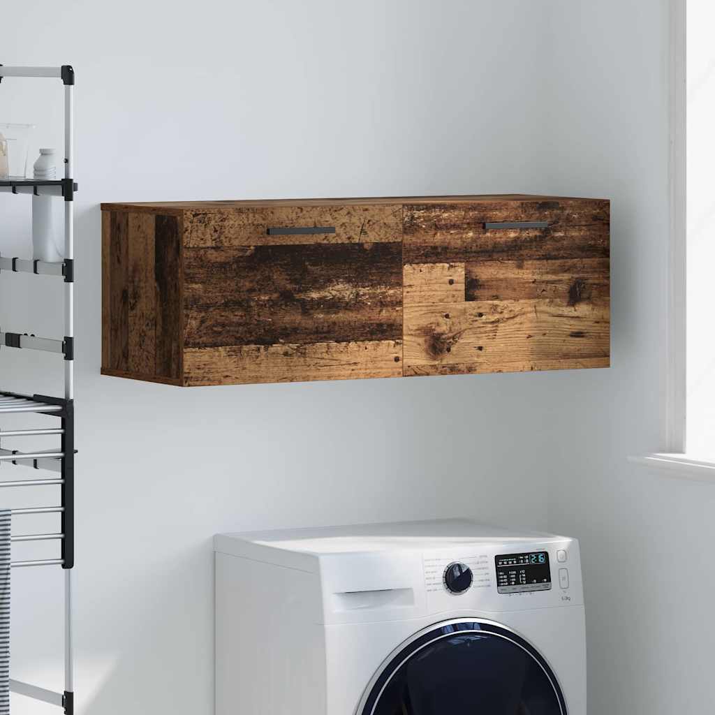Wandkast Oud hout 100 x 36.5 x 35 cm Bewerkt hout is nu te koop bij PeponiXL, paradijselijk wonen!