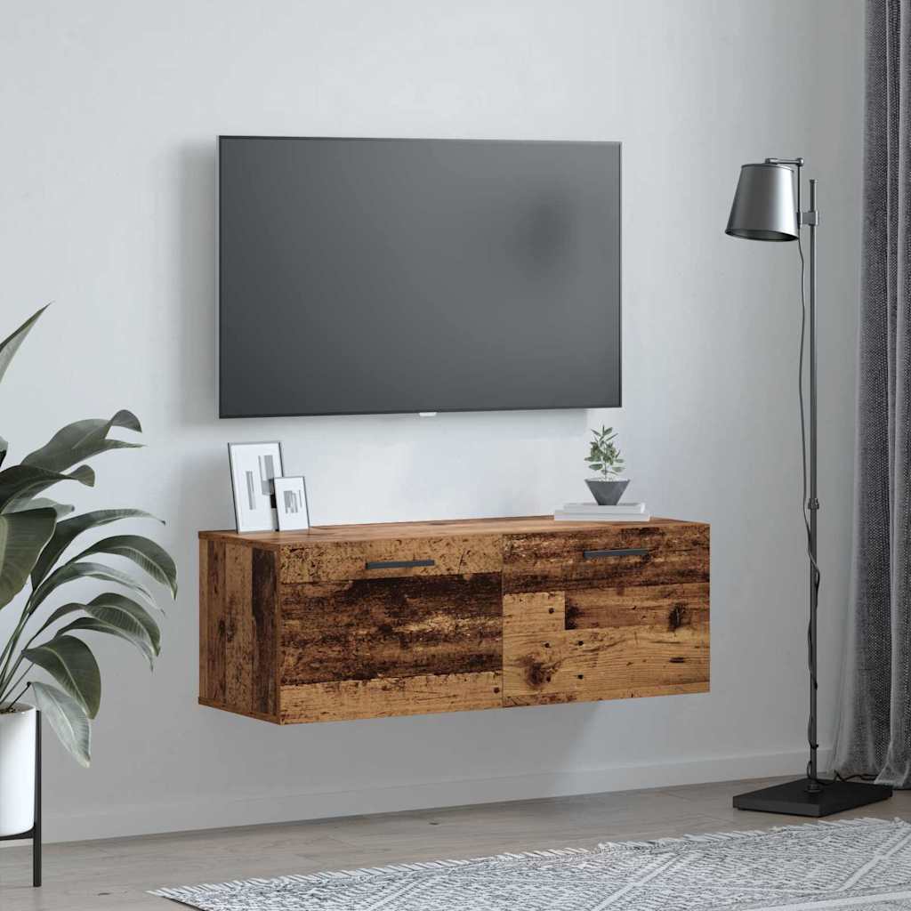 Wandkast Oud hout 100 x 36.5 x 35 cm Bewerkt hout is nu te koop bij PeponiXL, paradijselijk wonen!