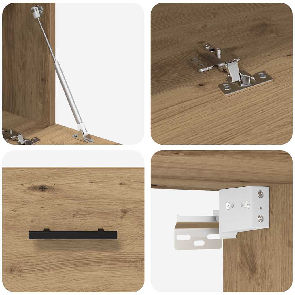 Wandkast artisanaal eikenkleurig 100 x 36.5 x 35 cm is nu te koop bij PeponiXL, paradijselijk wonen!