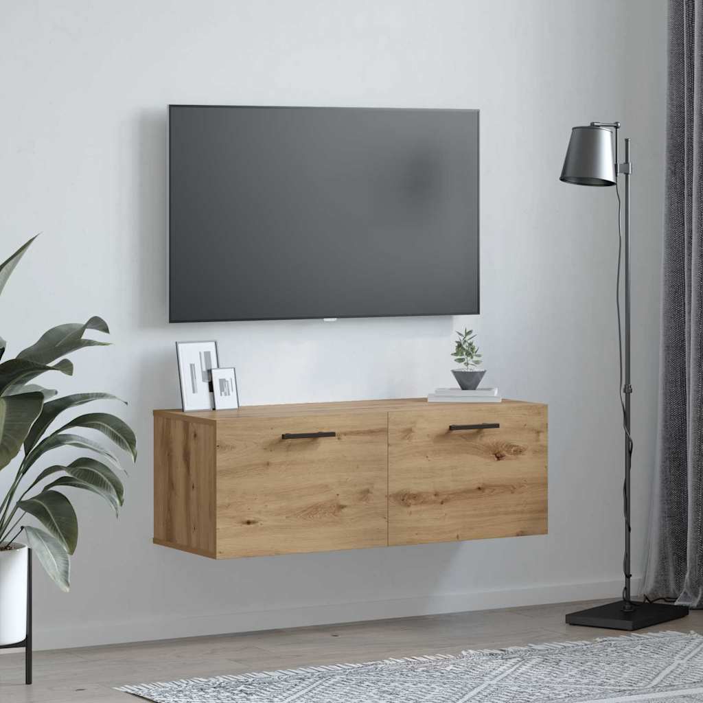 Wandkast artisanaal eikenkleurig 100 x 36.5 x 35 cm is nu te koop bij PeponiXL, paradijselijk wonen!