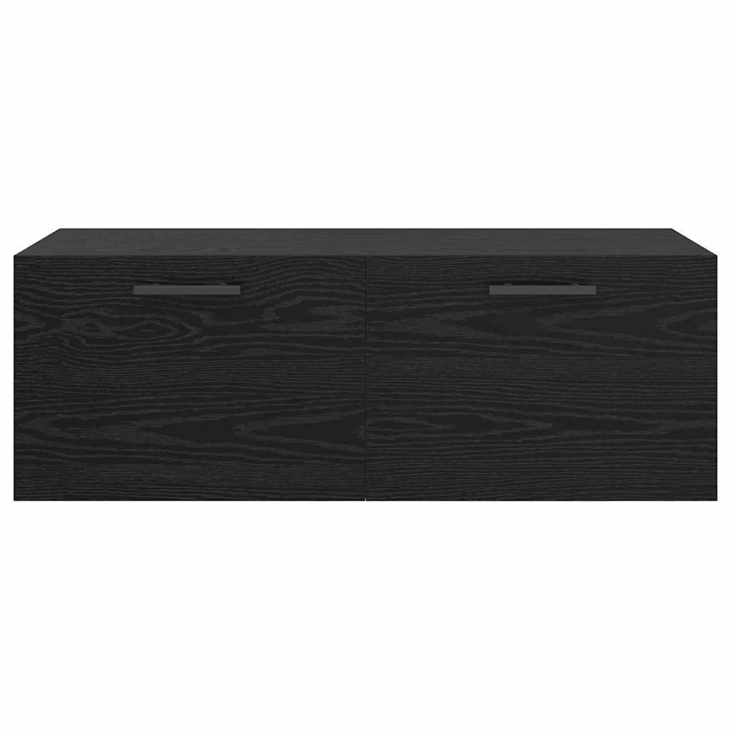 Wandkast Zwart eiken 100 x 36.5 x 35 cm Bewerkt hout is nu te koop bij PeponiXL, paradijselijk wonen!