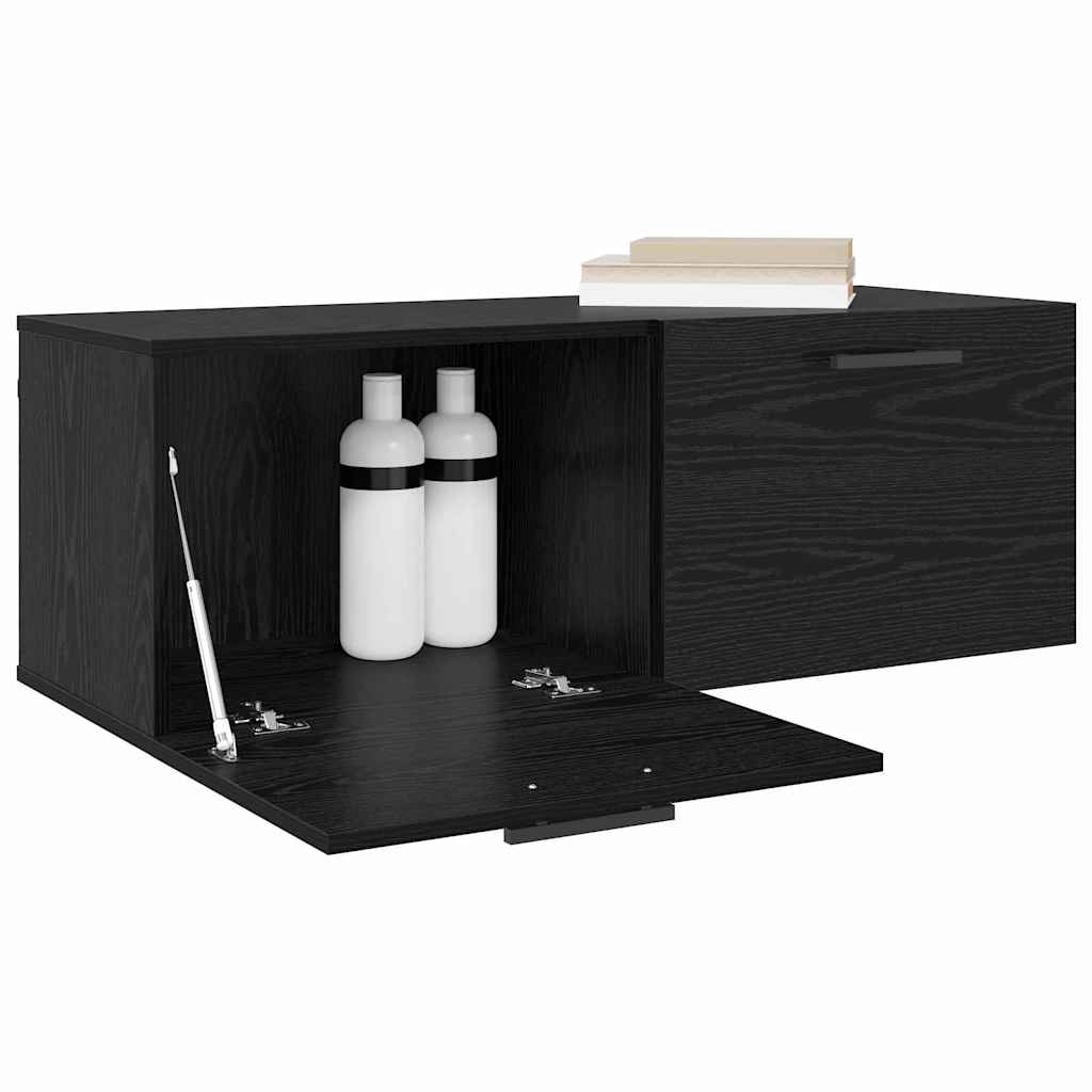 Wandkast Zwart eiken 100 x 36.5 x 35 cm Bewerkt hout is nu te koop bij PeponiXL, paradijselijk wonen!