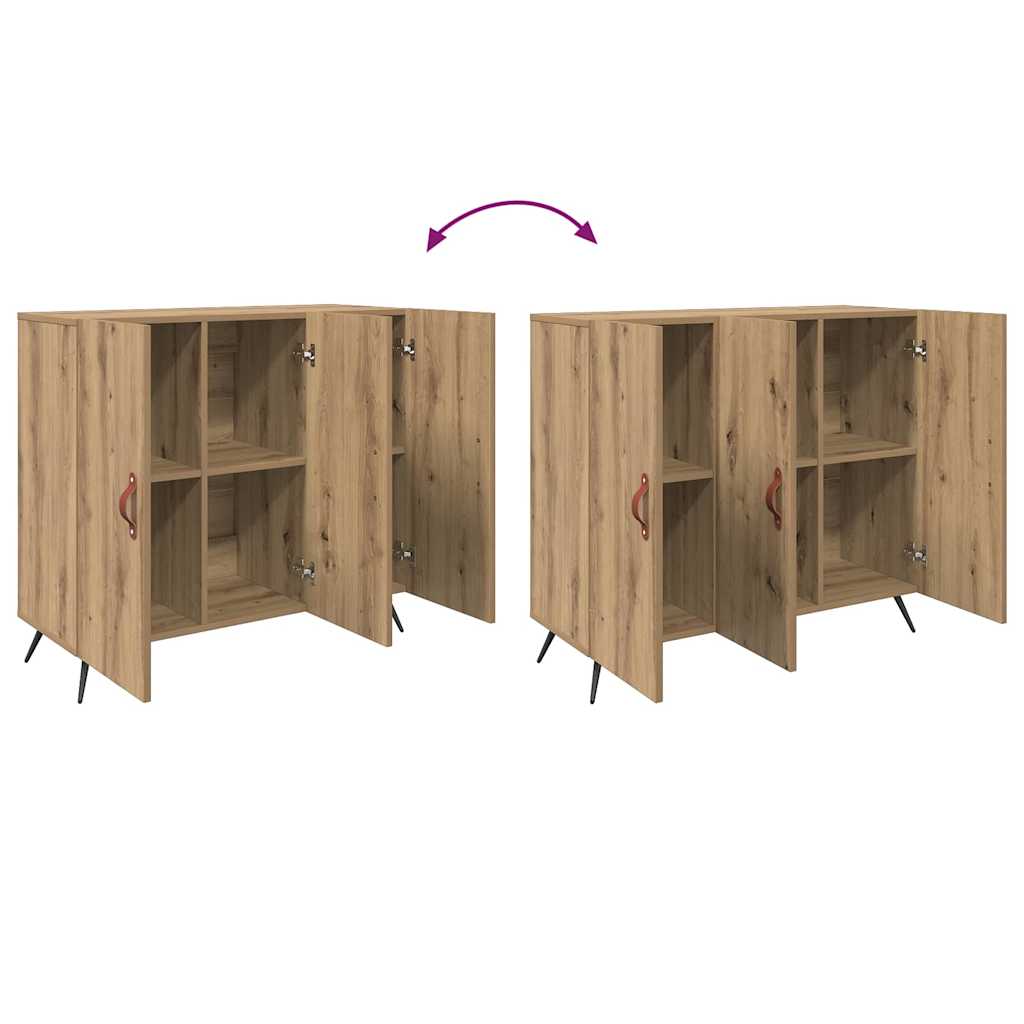 Dressoir Artisan Eiken 89,5 x 34 x 80 cm Bewerkt hout is nu te koop bij PeponiXL, paradijselijk wonen!
