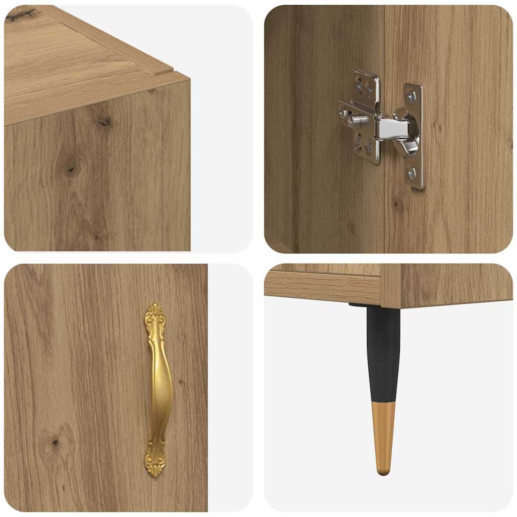 Dressoir Artisan Eiken 90 x 34 x 80 cm Bewerkt hout is nu te koop bij PeponiXL, paradijselijk wonen!