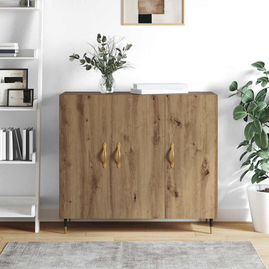 Dressoir Artisan Eiken 90 x 34 x 80 cm Bewerkt hout is nu te koop bij PeponiXL, paradijselijk wonen!
