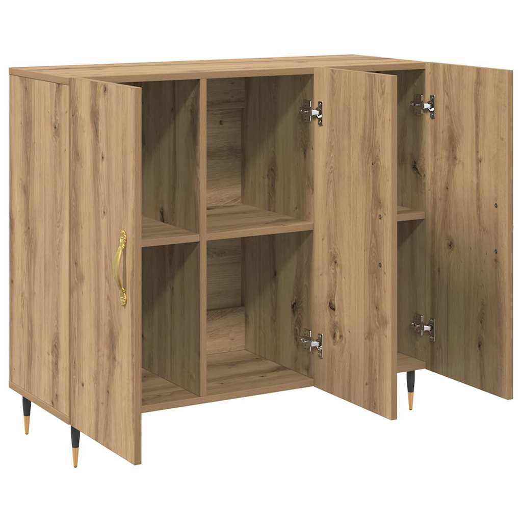 Dressoir Artisan Eiken 90 x 34 x 80 cm Bewerkt hout is nu te koop bij PeponiXL, paradijselijk wonen!