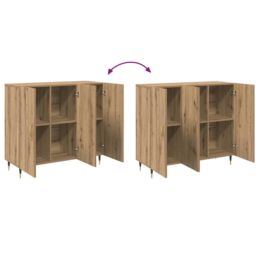 Dressoir Artisan Eiken 90 x 34 x 80 cm Bewerkt hout is nu te koop bij PeponiXL, paradijselijk wonen!