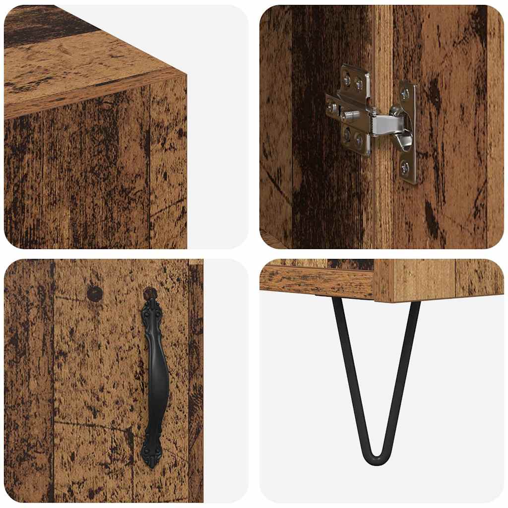 Dressoir Oudhout 90 x 32,5 x 80 cm Bewerkt hout is nu te koop bij PeponiXL, paradijselijk wonen!