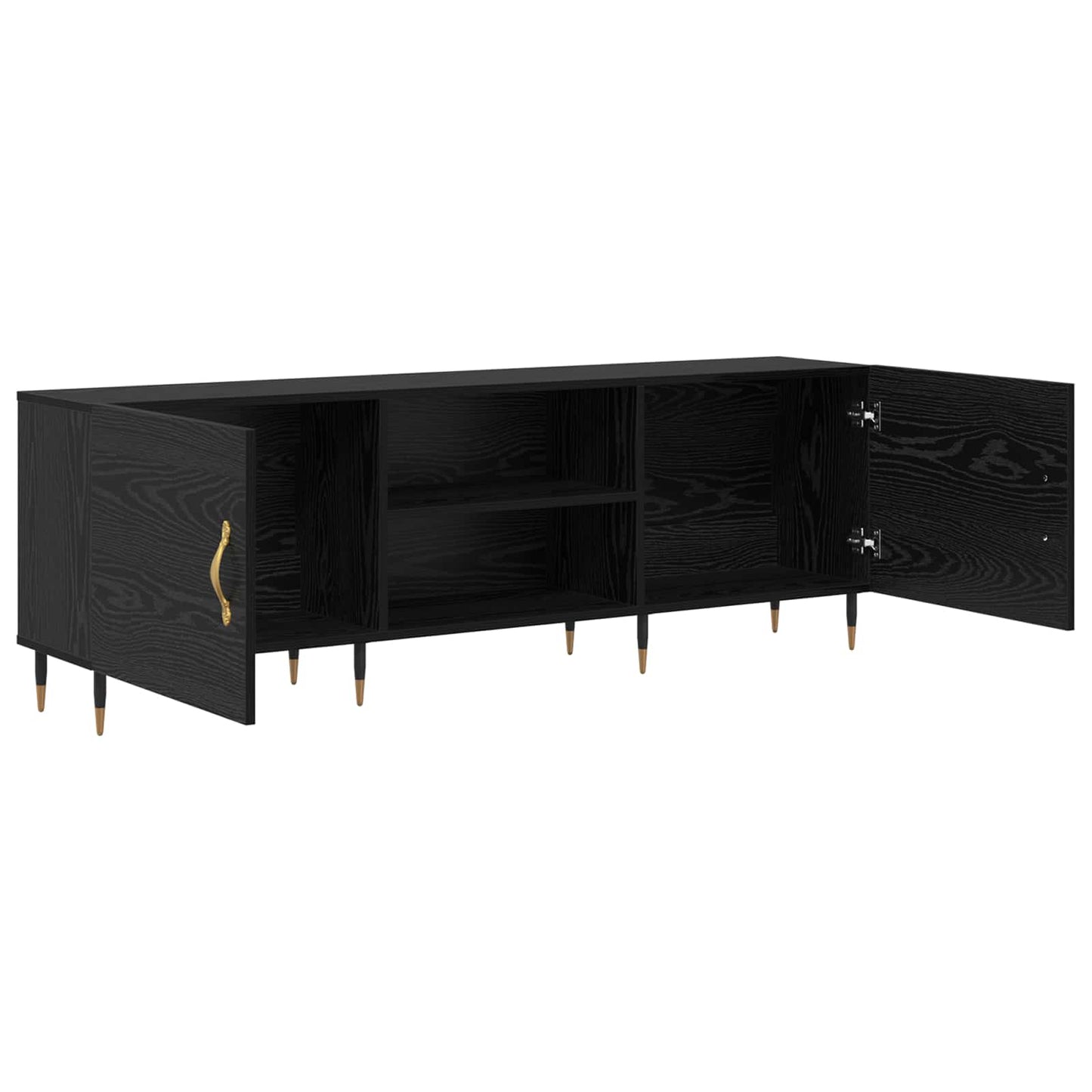 TV-kast Zwart eiken 150 x 30 x 50 cm Bewerkt hout is nu te koop bij PeponiXL, paradijselijk wonen!