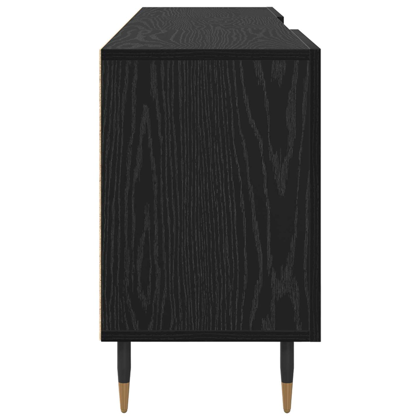 TV-kast Zwart eiken 150 x 30 x 50 cm Bewerkt hout is nu te koop bij PeponiXL, paradijselijk wonen!