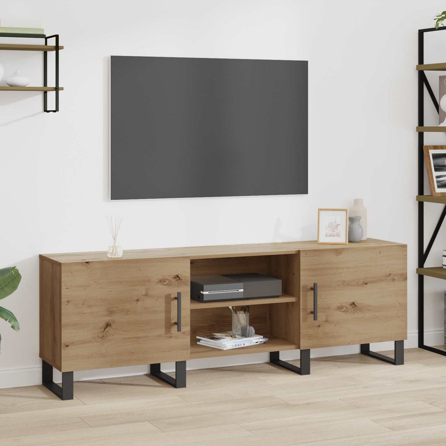 TV-kast 150 x 30 x 50 cm Artisan Eiken Bewerkt hout is nu te koop bij PeponiXL, paradijselijk wonen!