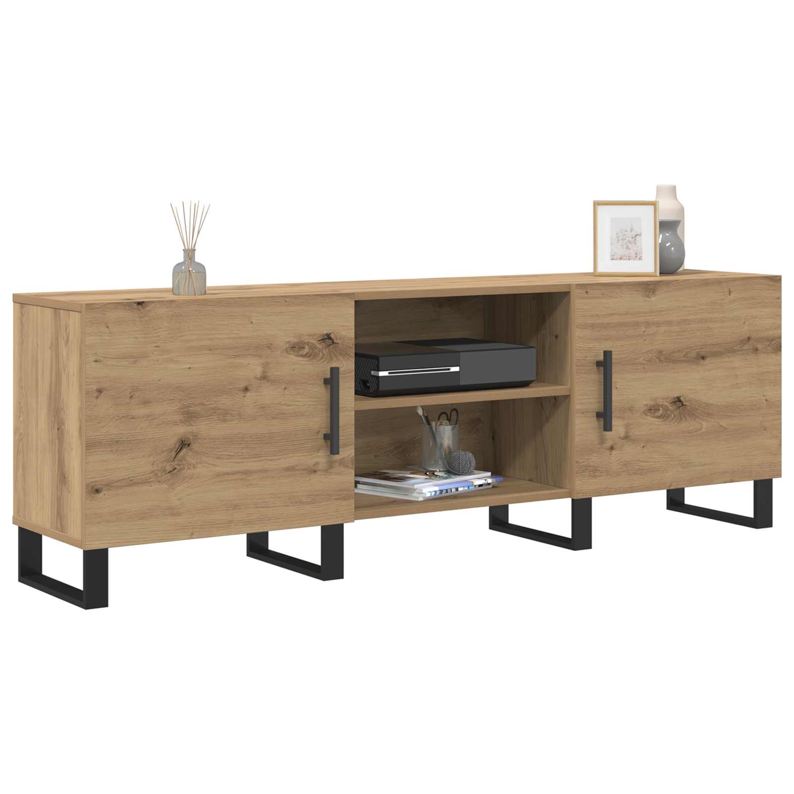 TV-kast 150 x 30 x 50 cm Artisan Eiken Bewerkt hout is nu te koop bij PeponiXL, paradijselijk wonen!