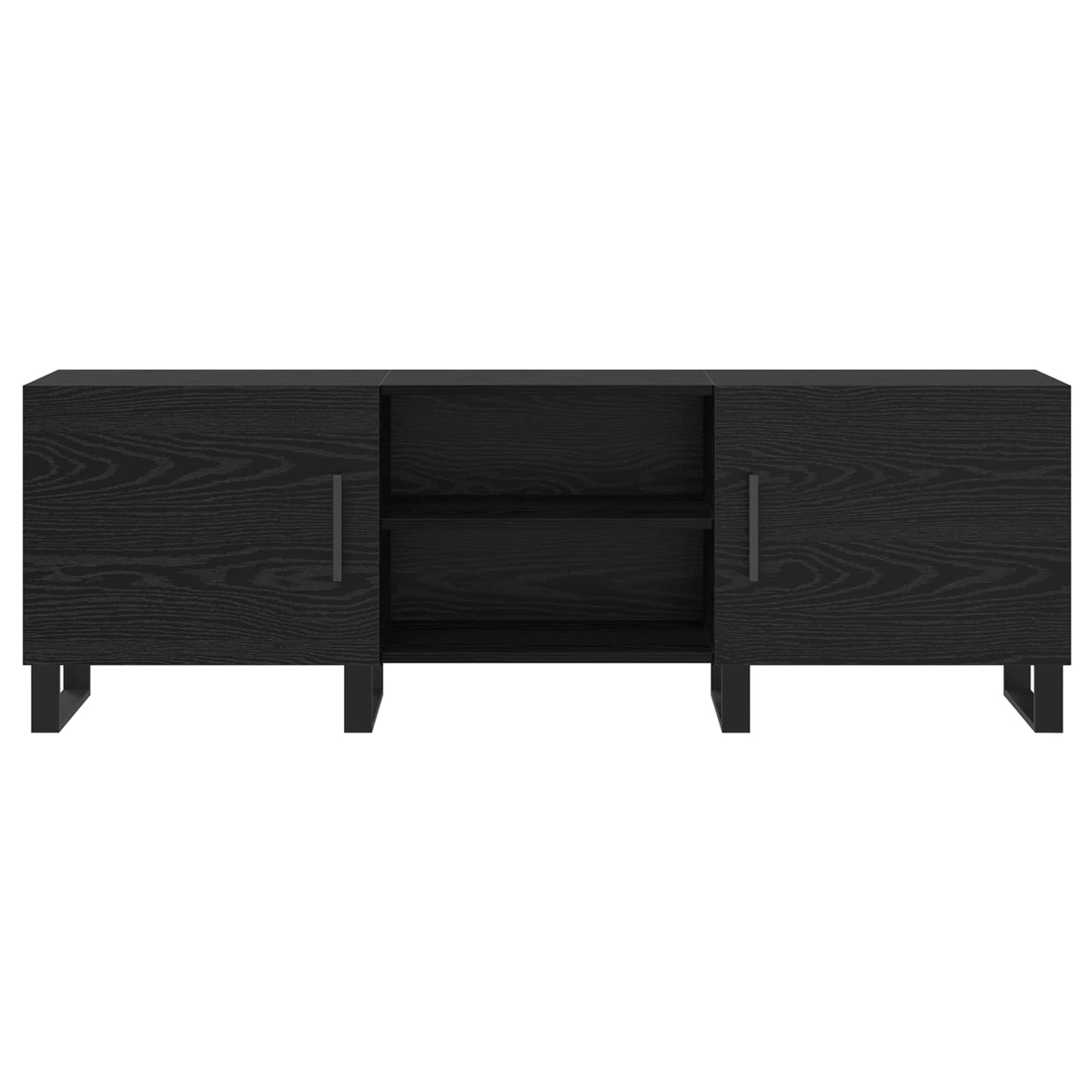 TV-kast Zwart Eiken 150 x 30 x 50 cm Bewerkt hout is nu te koop bij PeponiXL, paradijselijk wonen!