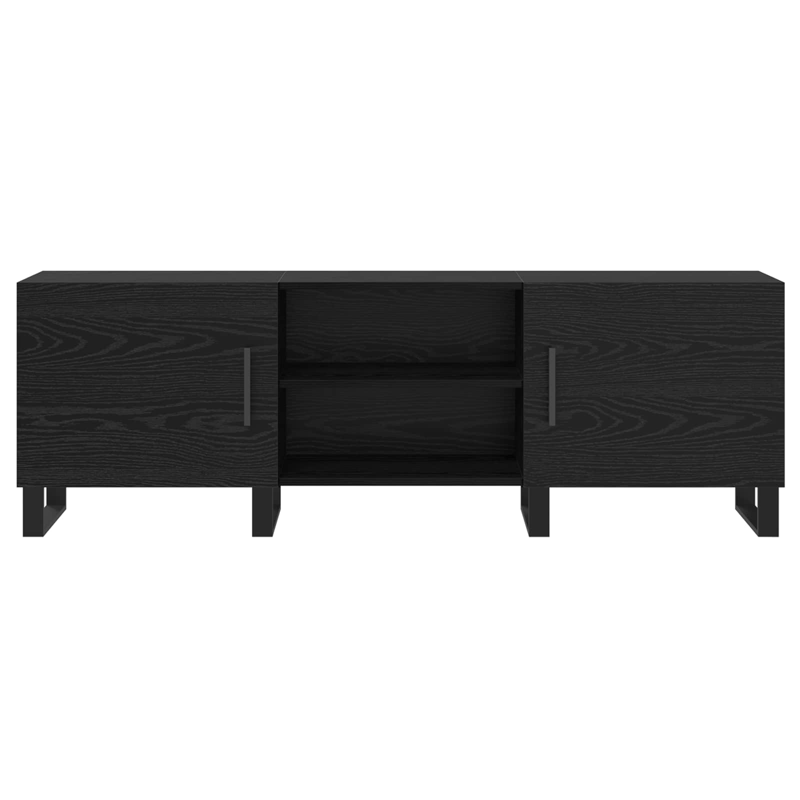 TV-kast Zwart Eiken 150 x 30 x 50 cm Bewerkt hout is nu te koop bij PeponiXL, paradijselijk wonen!
